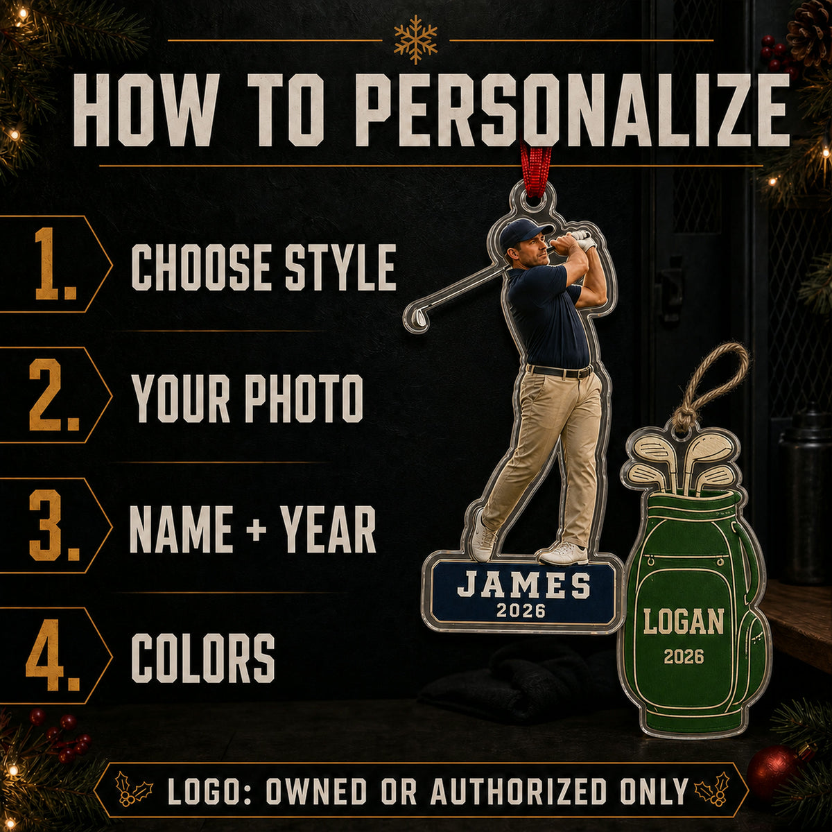 Personalized Golf Photo Acrylic Ornament - Custom Athlete Christmas Keepsake - image 5