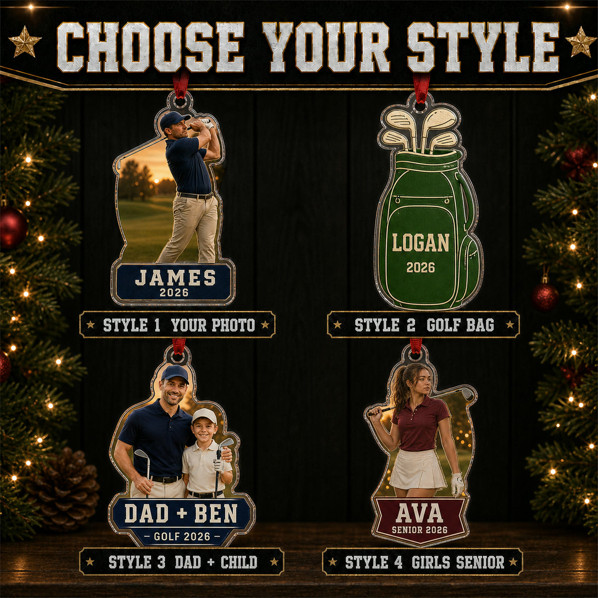 Personalized Golf Photo Acrylic Ornament - Custom Athlete Christmas Keepsake - image 8