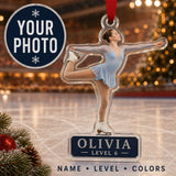 Personalized Figure Skating Photo Acrylic Ornament - Custom Athlete Christmas Keepsake - image 1