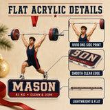 Personalized Weightlifting Photo Acrylic Ornament - Custom Athlete Christmas Keepsake - image 6