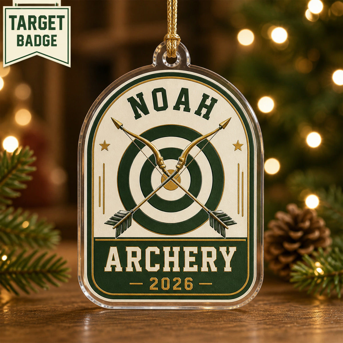 Personalized Archery Photo Acrylic Ornament - Custom Athlete Christmas Keepsake - image 2
