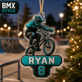 Personalized Motocross BMX Photo Acrylic Ornament - Custom Athlete Christmas Keepsake - image 3