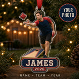 Personalized Cornhole Photo Acrylic Ornament - Custom Athlete Christmas Keepsake - image 1