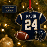 Personalized American Football Jersey Acrylic Ornament - Custom Name and Number - image 1