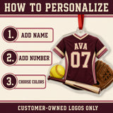 Personalized Softball Jersey Acrylic Ornament - Custom Name and Number - image 5