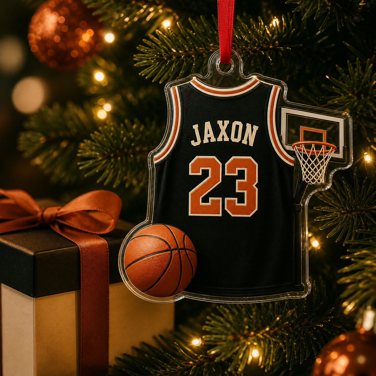 Personalized Basketball Jersey Acrylic Ornament - Custom Name and Number - image 2
