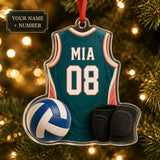 Personalized Volleyball Jersey Acrylic Ornament - Custom Name and Number - image 1