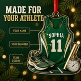 Personalized Track and Field Jersey Acrylic Ornament - Custom Name and Number - image 3