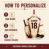 Personalized Cricket Jersey Acrylic Ornament - Custom Name and Number - image 5