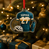 Personalized Road Cycling Jersey Acrylic Ornament - Custom Name and Number - image 2