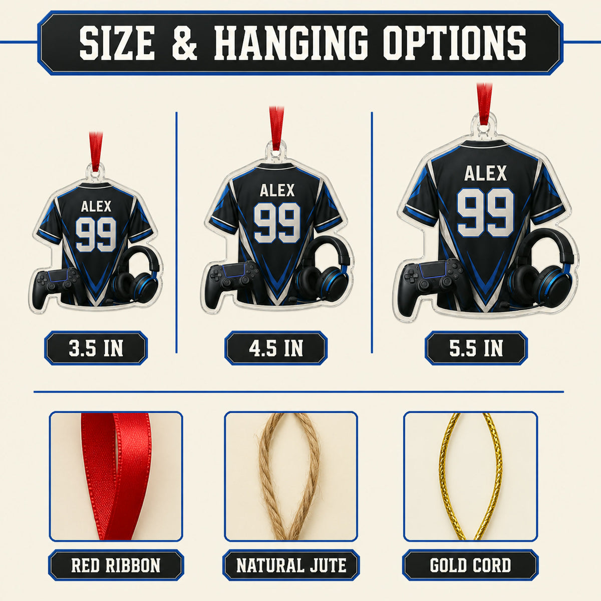 Personalized Esports Jersey Acrylic Ornament - Custom Name and Number - image 7