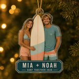 Personalized Surfing Photo Acrylic Ornament - Custom Athlete Christmas Keepsake - image 3