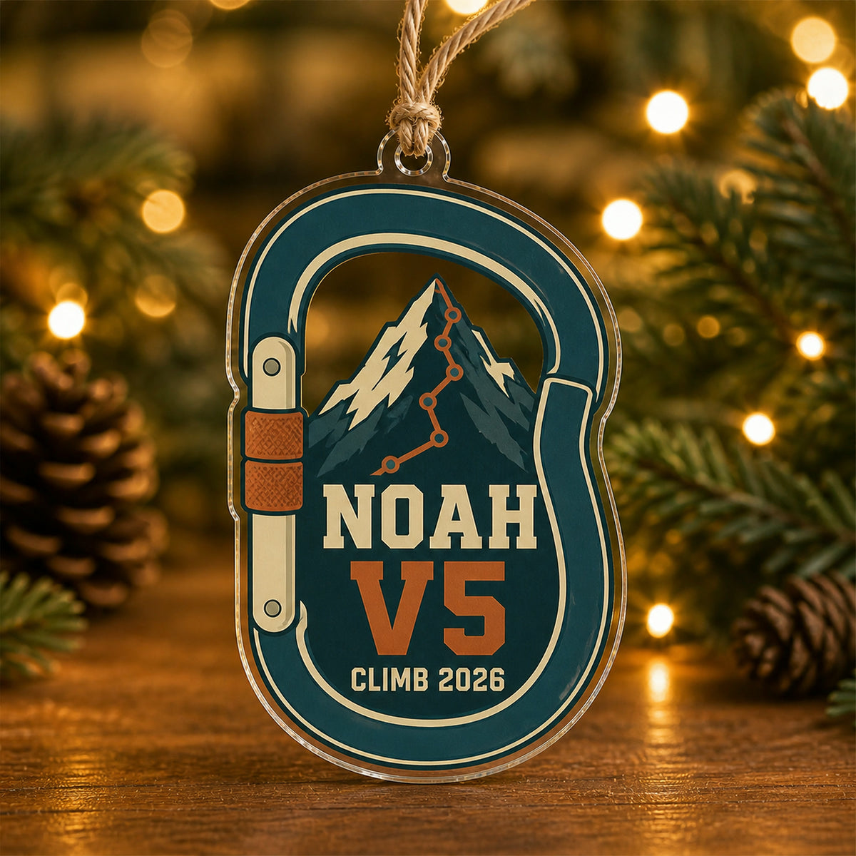 Personalized Rock Climbing Photo Acrylic Ornament - Custom Athlete Christmas Keepsake - image 2