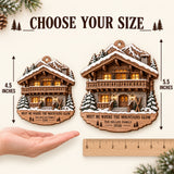 Personalized Alpine Apres Ski Chalet Wood Ornament - Custom Keepsake - image 4