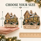 Personalized Christmas Glasshouse Wood Ornament - Custom Keepsake - image 4