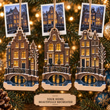 Personalized Amsterdam Canal Christmas Wood Ornament - Custom Keepsake - image 2