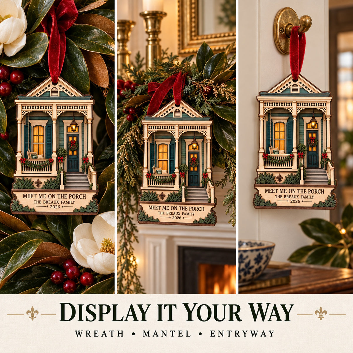Personalized Christmas On The Porch Wood Ornament - Custom Keepsake - image 6