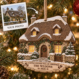 Personalized English Thatched Cottage Wood Ornament - Custom Keepsake - image 1