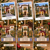 Personalized Mediterranean Villa Christmas Wood Ornament - Custom Keepsake - image 2