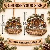 Personalized Earth Sheltered Winter Cottage Wood Ornament - Custom Keepsake - image 3