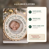 Personalized Baby Birth Stats Wood Ornament - Custom Keepsake - image 3