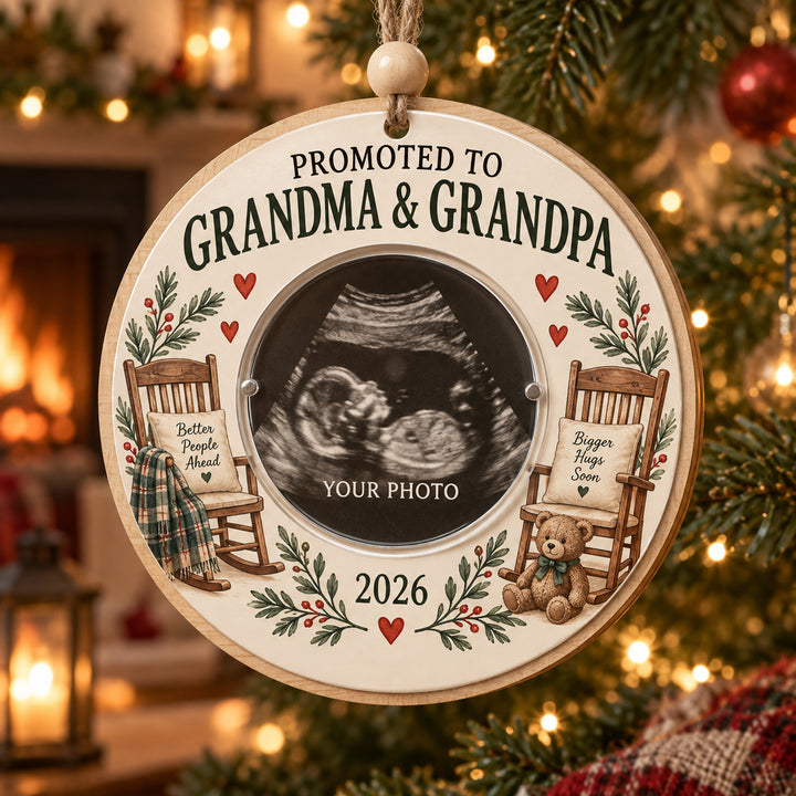 Personalized New Grandparents Wood Ornament - Custom Keepsake - image 1