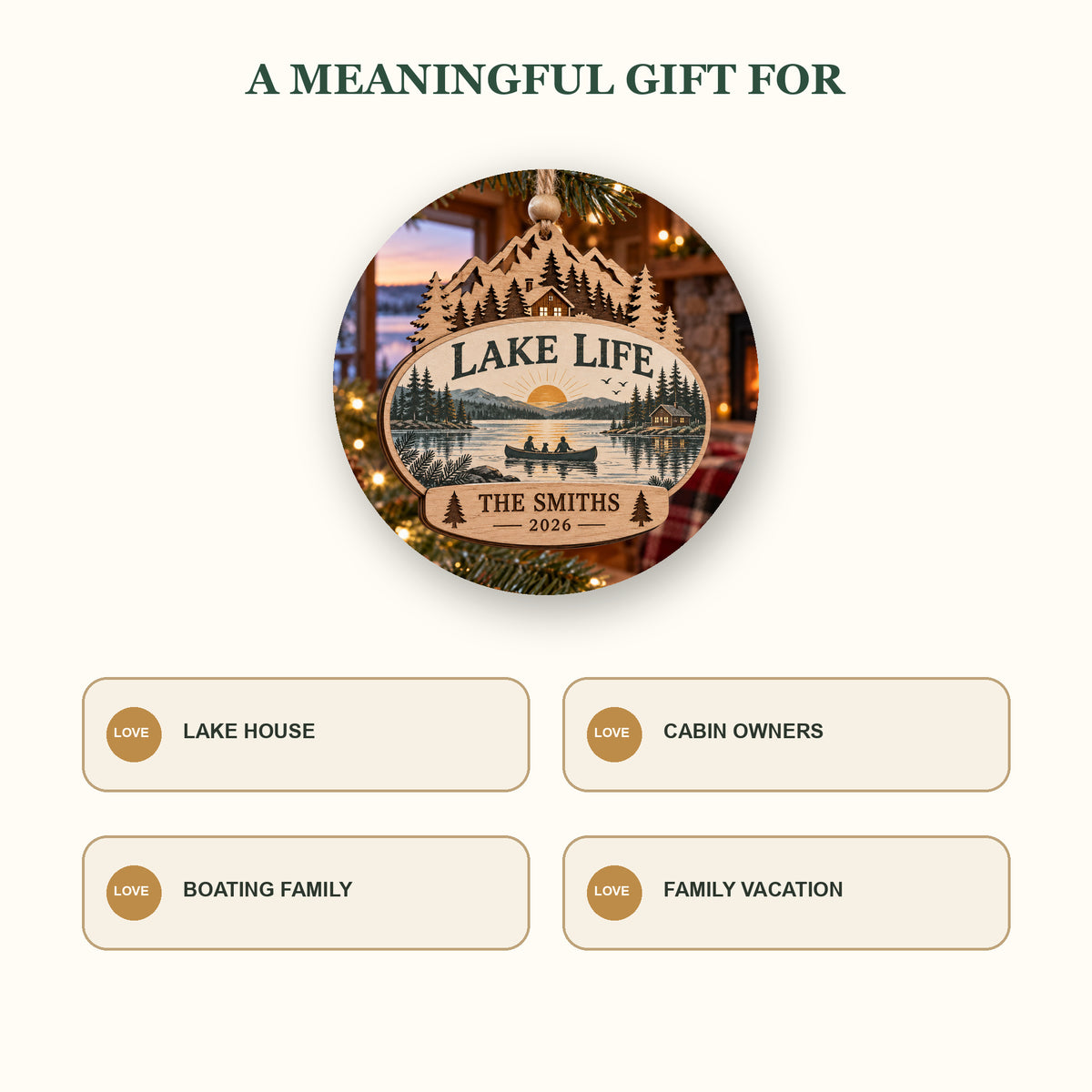 Personalized Lake Life Wood Ornament - Custom Keepsake - image 8