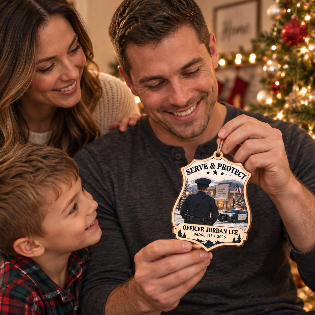 Personalized Police Officer Wood Ornament - Custom Keepsake - image 3