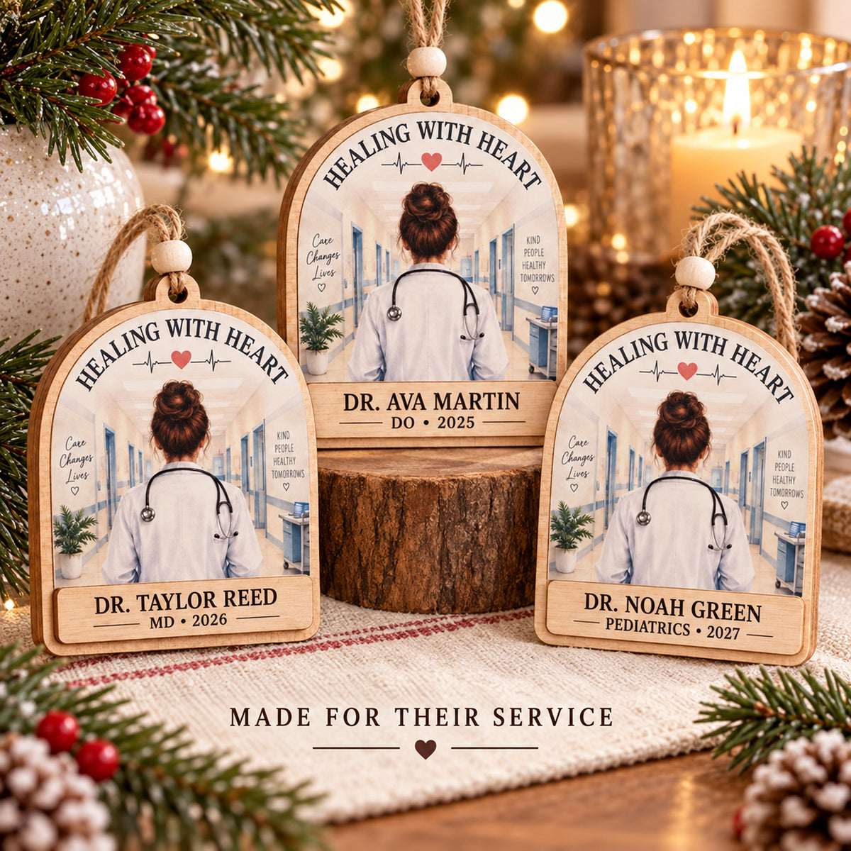 Personalized Doctor Wood Ornament - Custom Keepsake - image 2