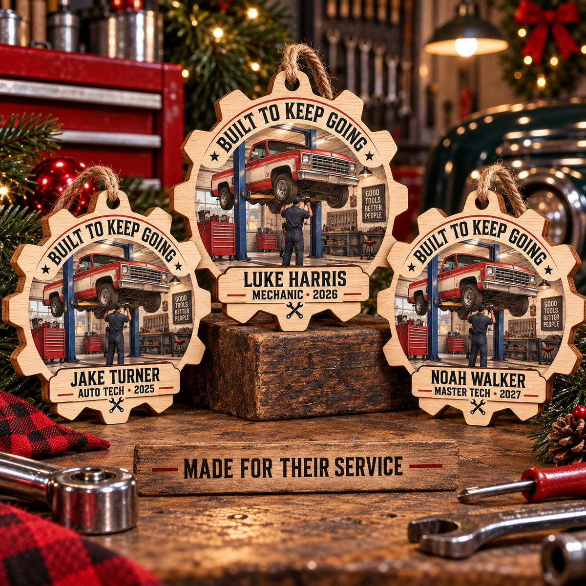 Personalized Auto Mechanic Wood Ornament - Custom Keepsake - image 2
