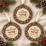 Personalized Personalized Family Name Wreath Wood Ornament - Custom Keepsake - image 2