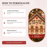 Personalized Family Of Five Gingerbread Home Wood Ornament - Custom Keepsake - image 6