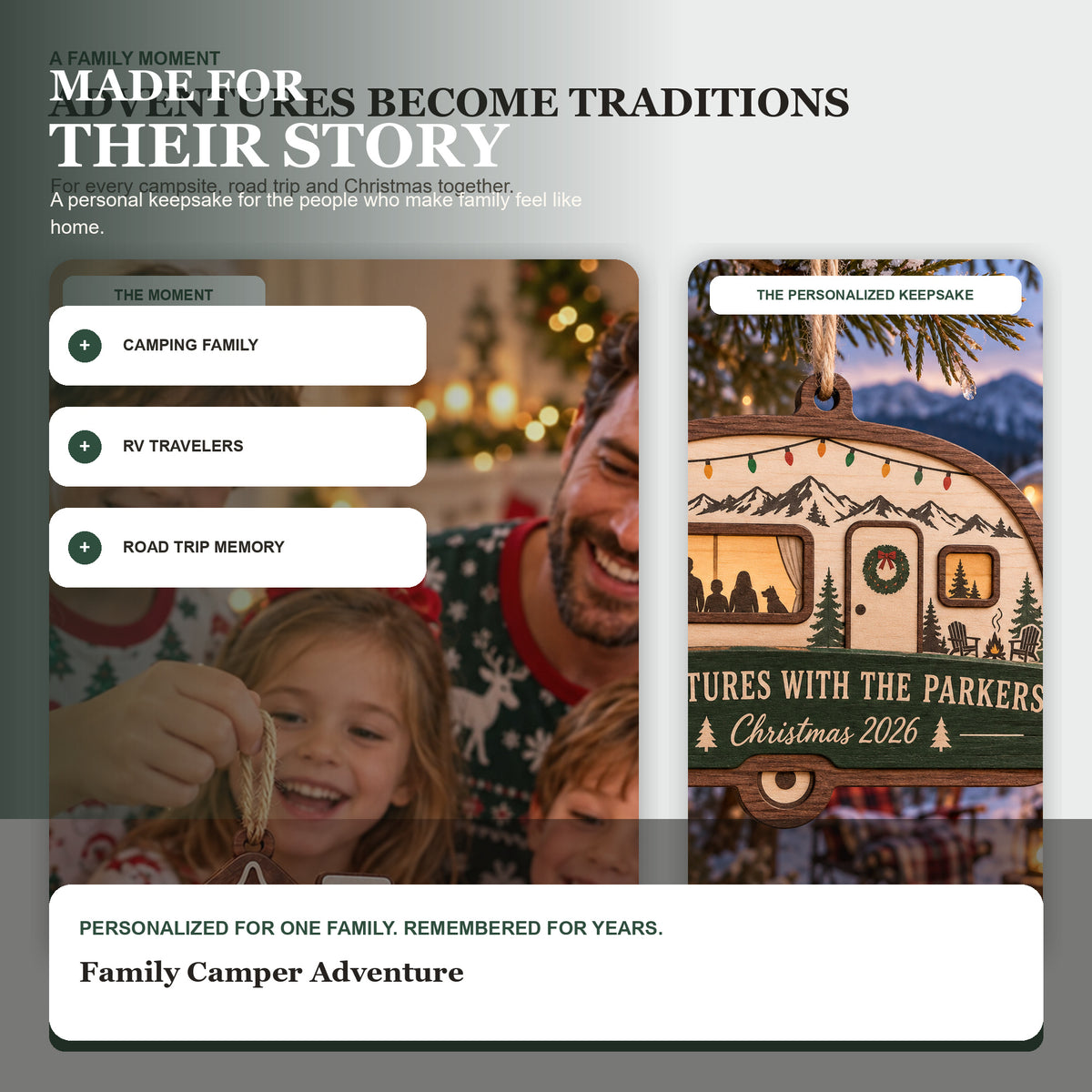 Personalized Family Camper Adventure Wood Ornament - Custom Keepsake - image 8