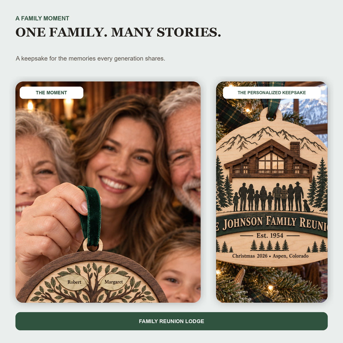 Personalized Family Reunion Lodge Wood Ornament - Custom Keepsake - image 3