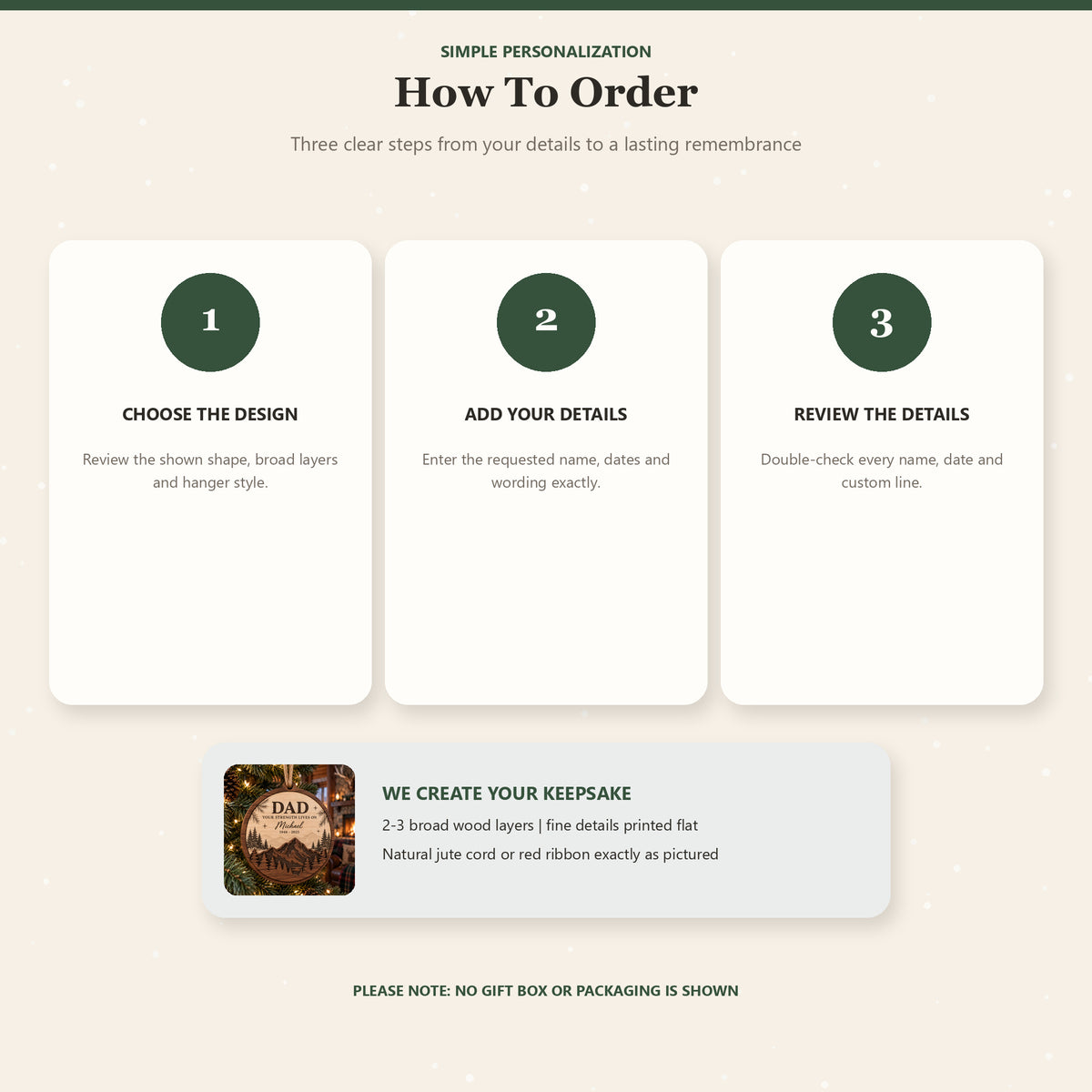 Personalized Loss Of Dad Mountain Forest Wood Ornament - Custom Keepsake - image 6