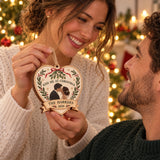 Personalized Mistletoe Kiss Wood Ornament - Custom Keepsake - image 3