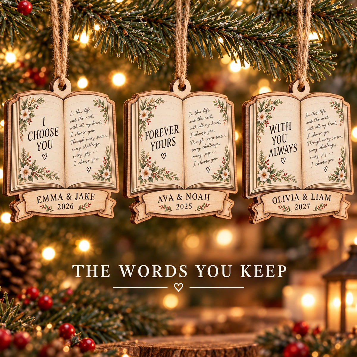 Personalized Handwritten Vows Wood Ornament - Custom Keepsake - image 2