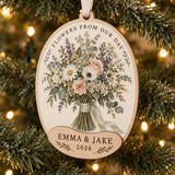 Personalized Bridal Bouquet Wood Ornament - Custom Keepsake - image 1