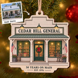 Personalized General Store Anniversary Wood Ornament - Custom Keepsake - image 1