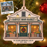 Personalized Farm Market Anniversary Wood Ornament - Custom Keepsake - image 1