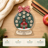 Personalized Schoolhouse Snow Globe Acrylic Ornament - Custom Names Keepsake - image 6