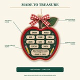 Personalized Apple Big Red Acrylic Ornament - Custom Names Keepsake - image 2