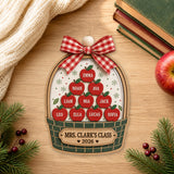 Personalized Apple Basket Acrylic Ornament - Custom Names Keepsake - image 1