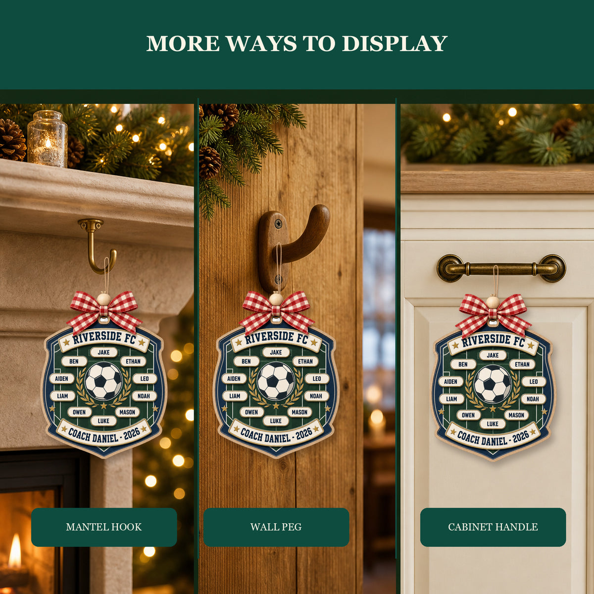 Personalized Soccer Classic Badge Acrylic Ornament - Custom Names Keepsake - image 8
