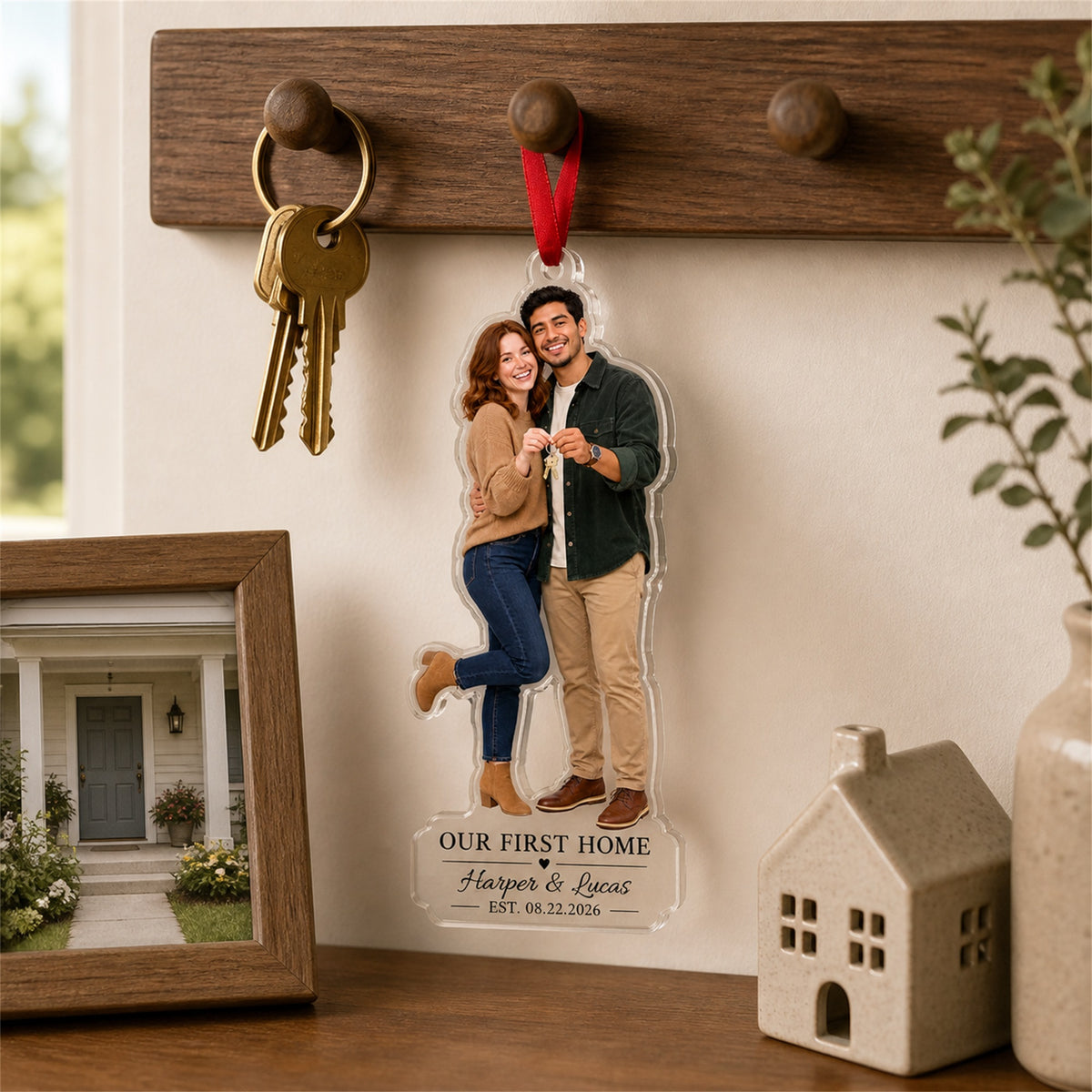 Personalized First Home Together Photo Acrylic Ornament - Custom Couple Keepsake - image 3
