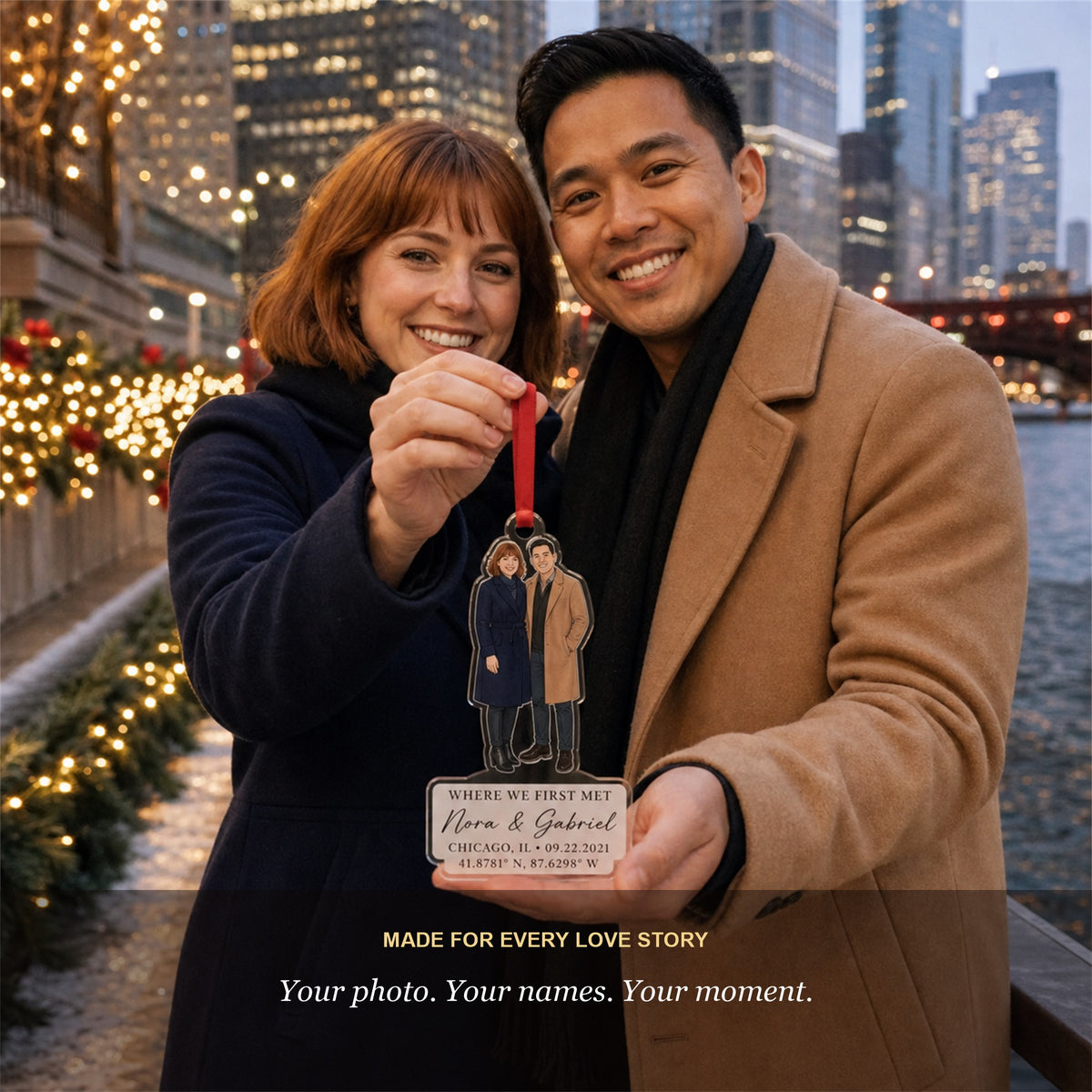 Personalized Where We First Met Photo Acrylic Ornament - Custom Couple Keepsake - image 9