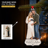 Personalized Growing Family Baby On Way Photo Acrylic Ornament - Custom Couple Keepsake - image 1