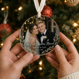 Personalized First Christmas Married Photo Acrylic Ornament - Custom Couple Keepsake - image 8