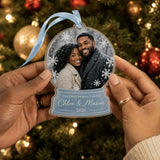 Personalized Snow Globe Couple Photo Acrylic Ornament - Custom Couple Keepsake - image 8