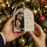 Personalized Wedding Vow Arch Photo Acrylic Ornament - Custom Couple Keepsake - image 8